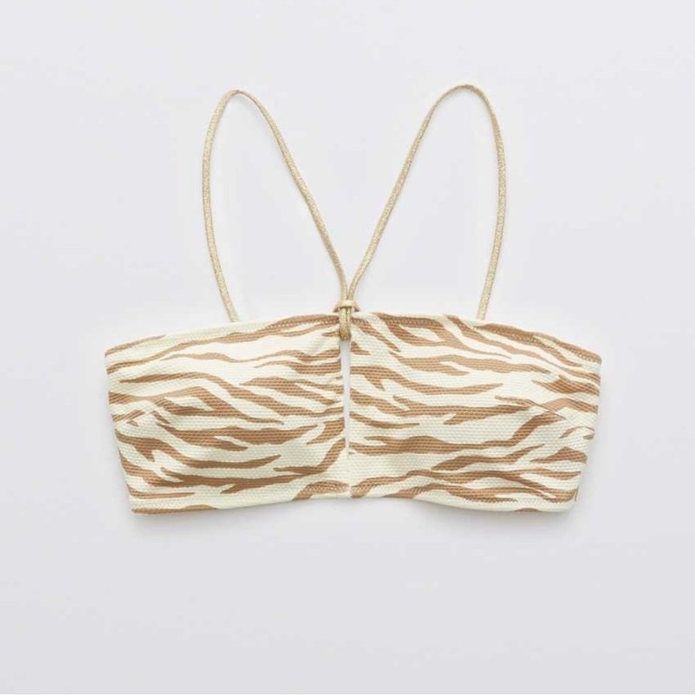 New Aerie Zebra Print Bandeau Bikini Top